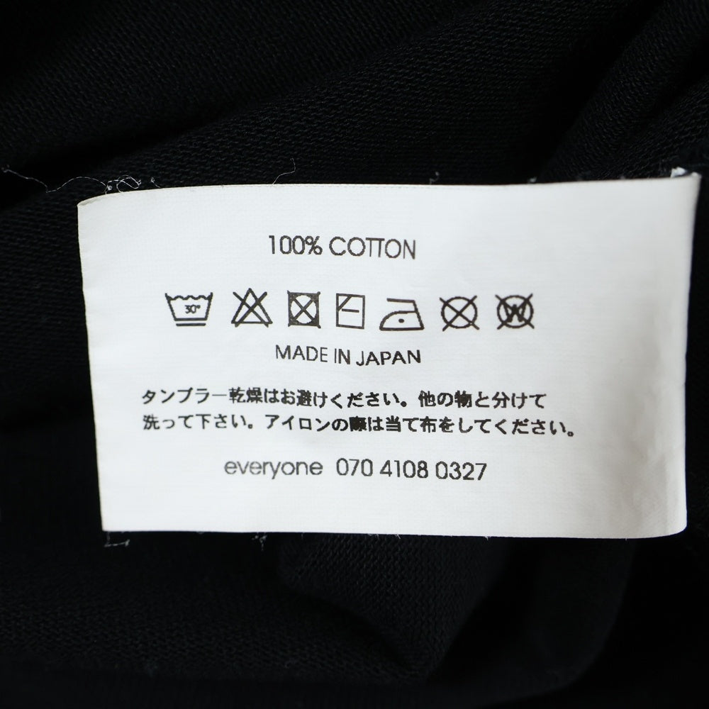everyone(エブリワン) cotton s/s t-shirt クルーネック 半袖Tシャツ ブラック EV-CS04