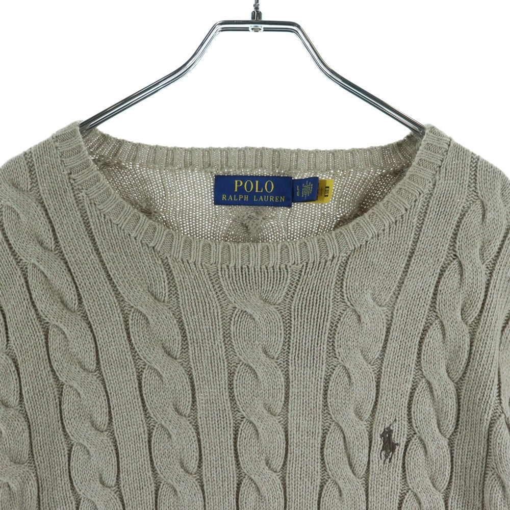 POLO RALPH LAUREN(ポロラルフローレン) ワンポイント ケーブルニットセーター ベージュ