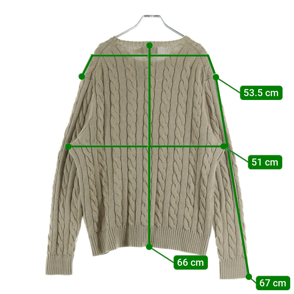 POLO RALPH LAUREN(ポロラルフローレン) ワンポイント ケーブルニットセーター ベージュ