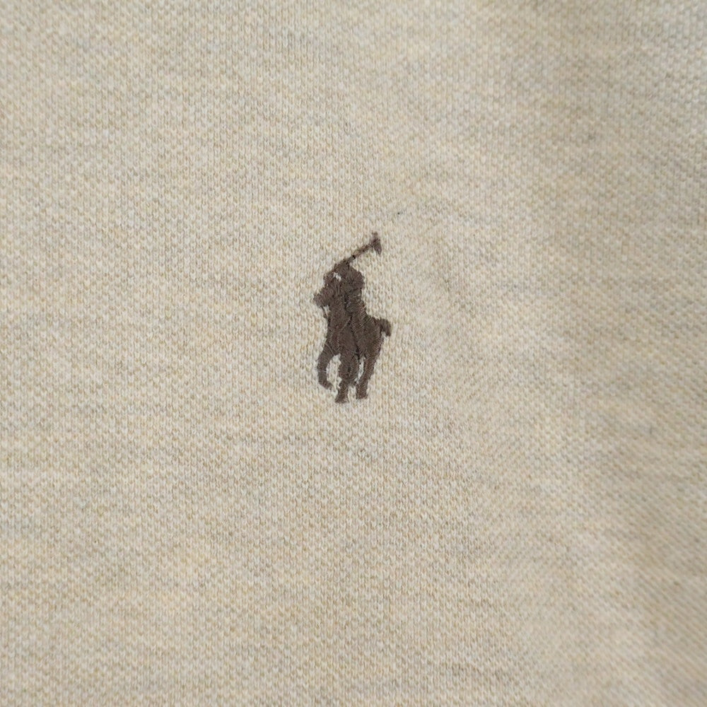 POLO RALPH LAUREN(ポロラルフローレン) ワンポイント ピケ 長袖ポロシャツ ベージュ
