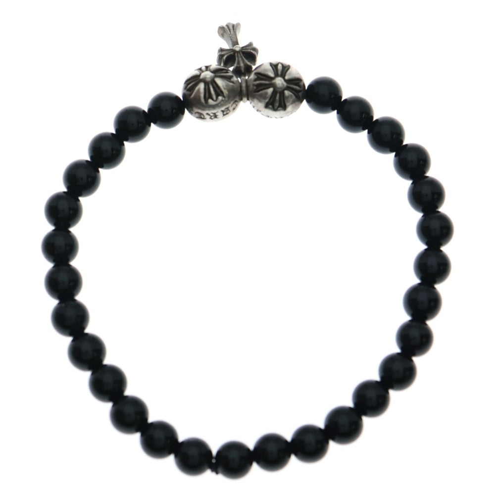 CHROME HEARTS(クロムハーツ) 6mm BEAD STACK CH CROSS 6mmビーズ ブレスレット ブラック