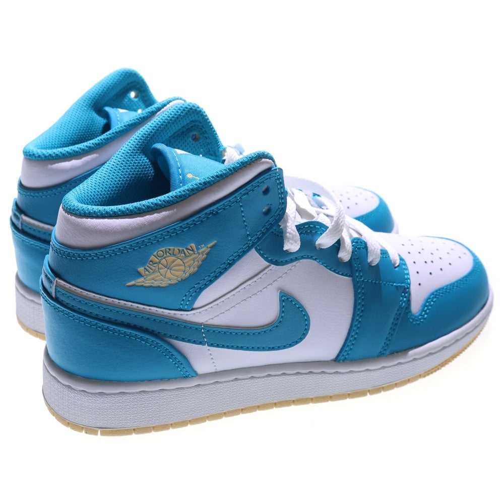 NIKE(ナイキ) GS AIR JORDAN 1 MID AQUA エアジョーダン1 アクア ミッドカットスニーカー レディース ホワイト/ブルー US4Y/23cm DQ8423-400