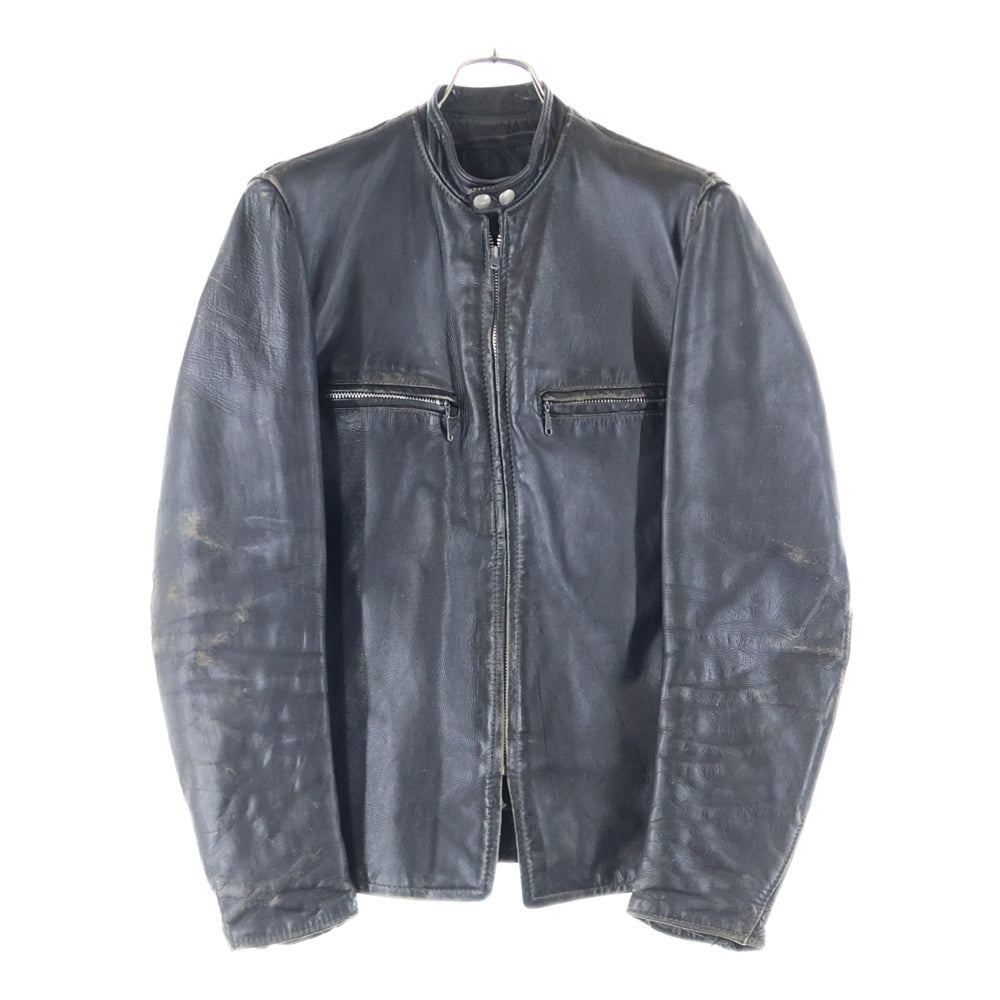 VINTAGE(ヴィンテージ) 70S VINTAGE BROOKS ヴィンテージ ブルックス 涙TALON レザー シングルライダースジャケット ブラック