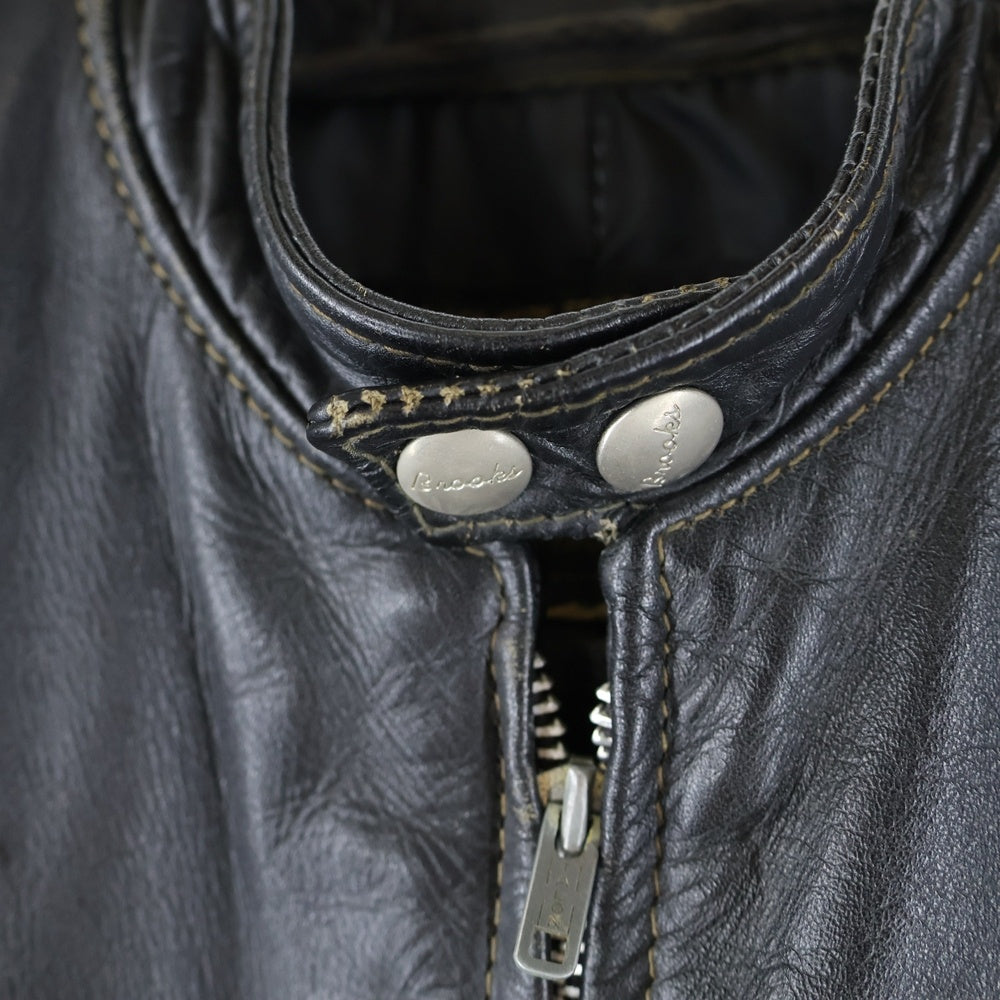 VINTAGE(ヴィンテージ) 70S VINTAGE BROOKS ヴィンテージ ブルックス 涙TALON レザー シングルライダースジャケット ブラック