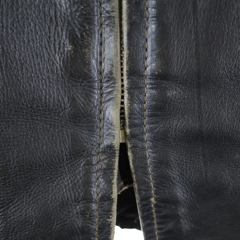 VINTAGE(ヴィンテージ) 70S VINTAGE BROOKS ヴィンテージ ブルックス 涙TALON レザー シングルライダースジャケット ブラック