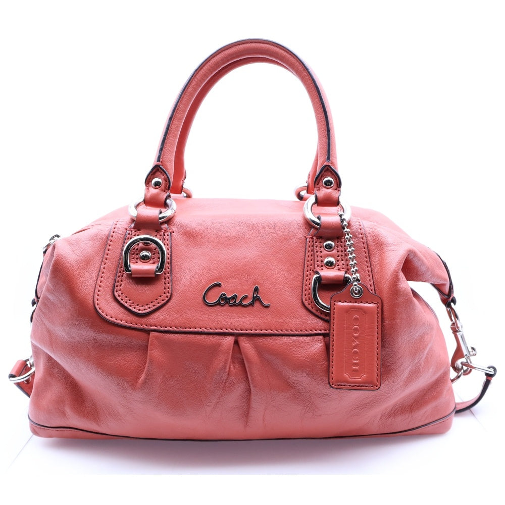 COACH(コーチ) サッチェル レザー 2WAY ハンド ショルダーバッグ ピンク F15445