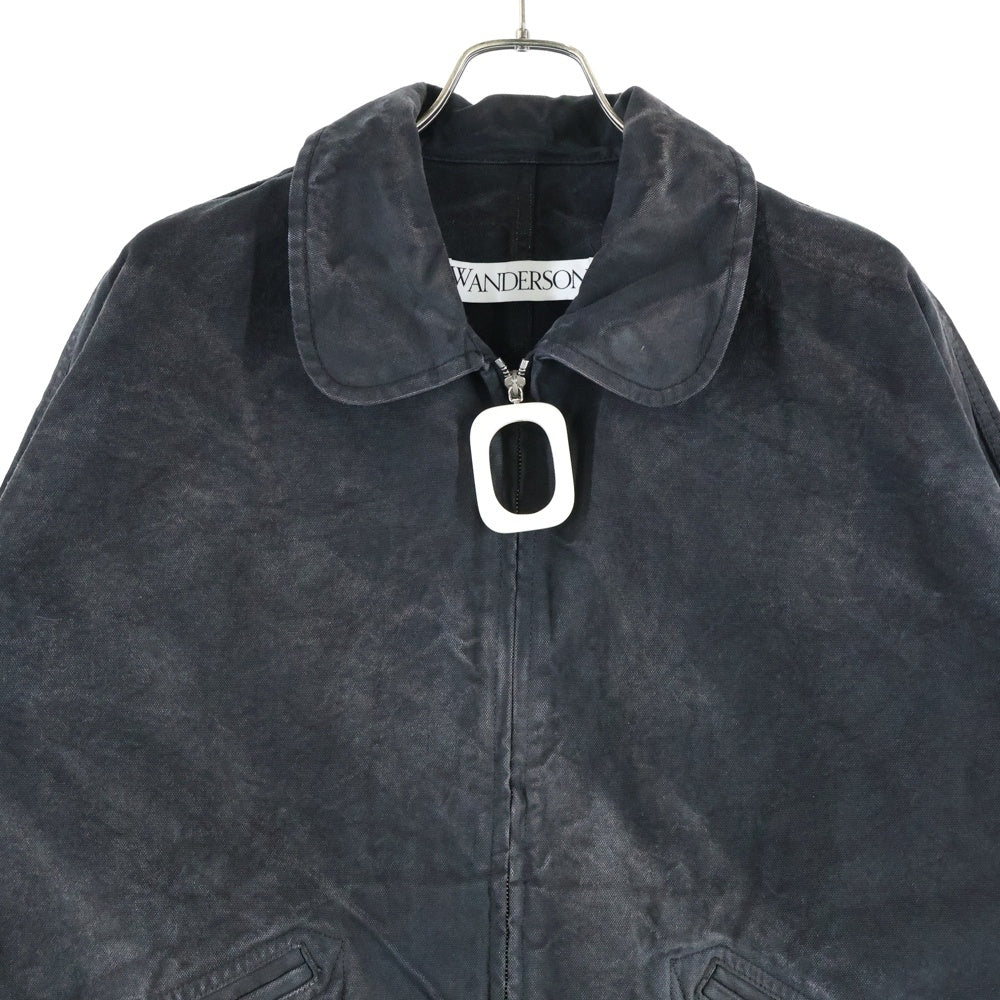 J.W.ANDERSON(ジェー ダブリュー アンダーソン) LOGO PATCH WASHED JACKET バックロゴパッチ ウォッシュ加工 ジップアップデニムジャケット ブラック JK0224PG1198999