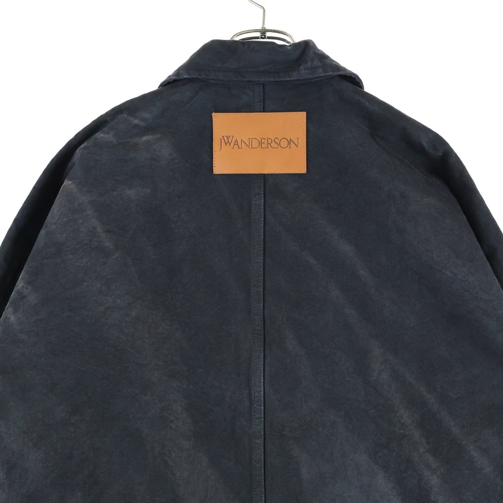 J.W.ANDERSON(ジェー ダブリュー アンダーソン) LOGO PATCH WASHED JACKET バックロゴパッチ ウォッシュ加工 ジップアップデニムジャケット ブラック JK0224PG1198999