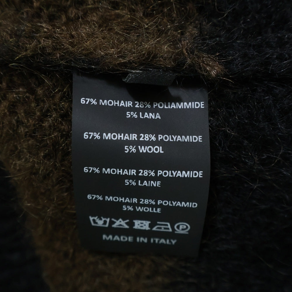 RAF SIMONS(ラフシモンズ) 22AW モヘア混 ボーダーウールニットセーター ブラック/ブラウン