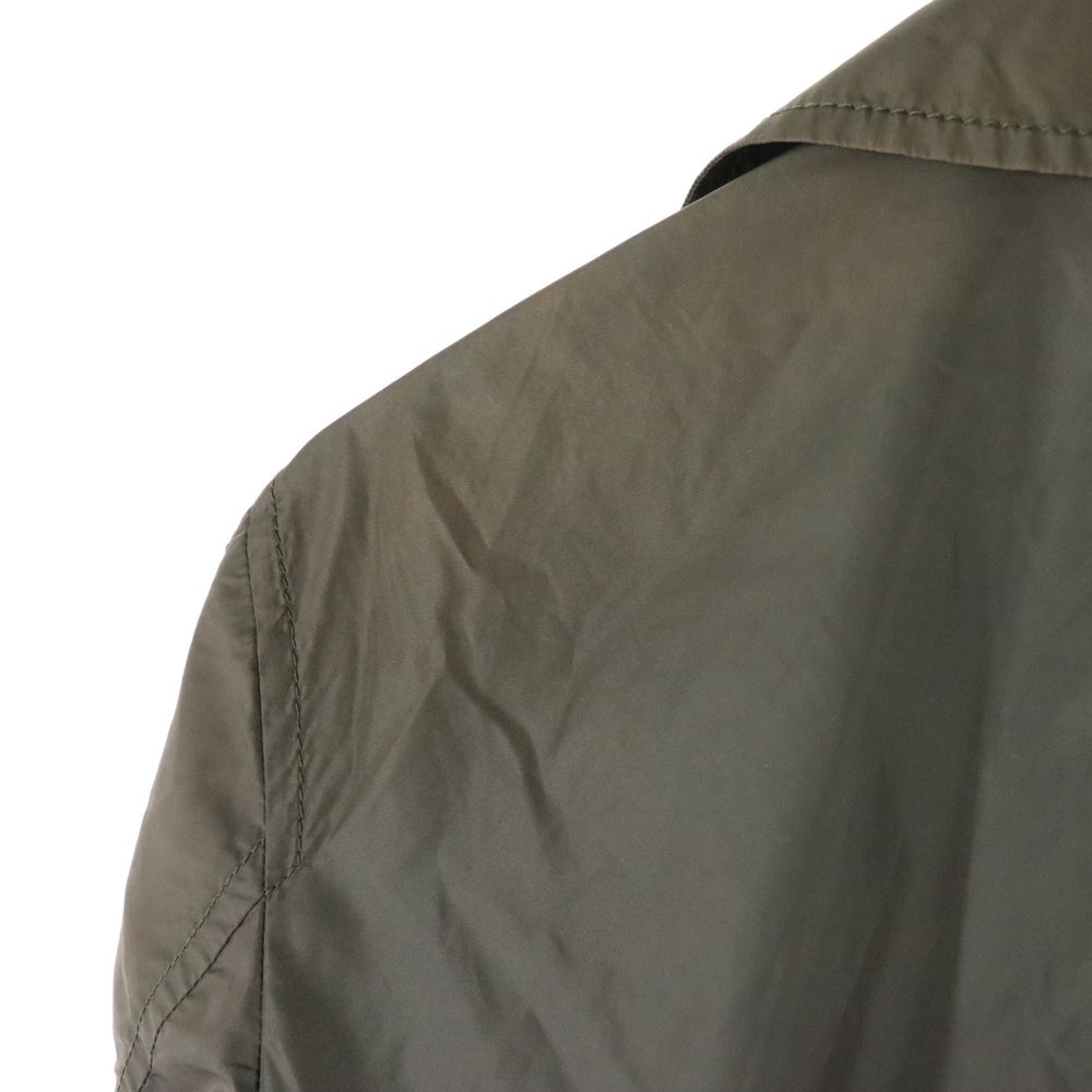 Aquascutum(アクアスキュータム) ブランドロゴデザインボタン ダブルフラップポケット ダブルブレスト ナイロンコート レディース カーキ