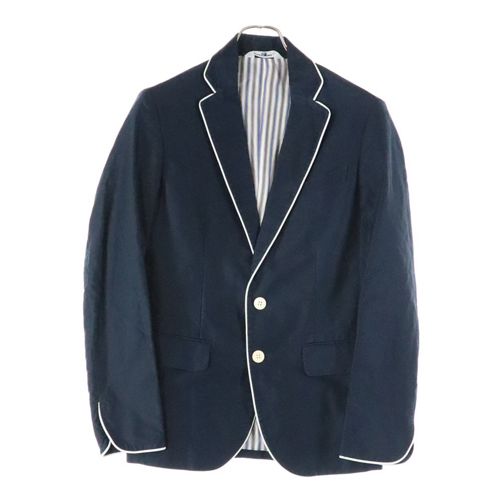 EDIFICE(エディフィス) 2B ダブルフラップポケット 胸ポケット テーラードジャケット ネイビー