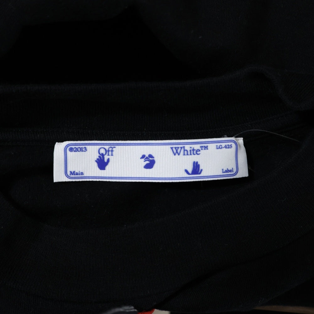 OFF-WHITE(オフホワイト) フロントロゴデザインプリント モックネック カットソー 半袖Tシャツ レディース ブラック OWAA072R21JER001