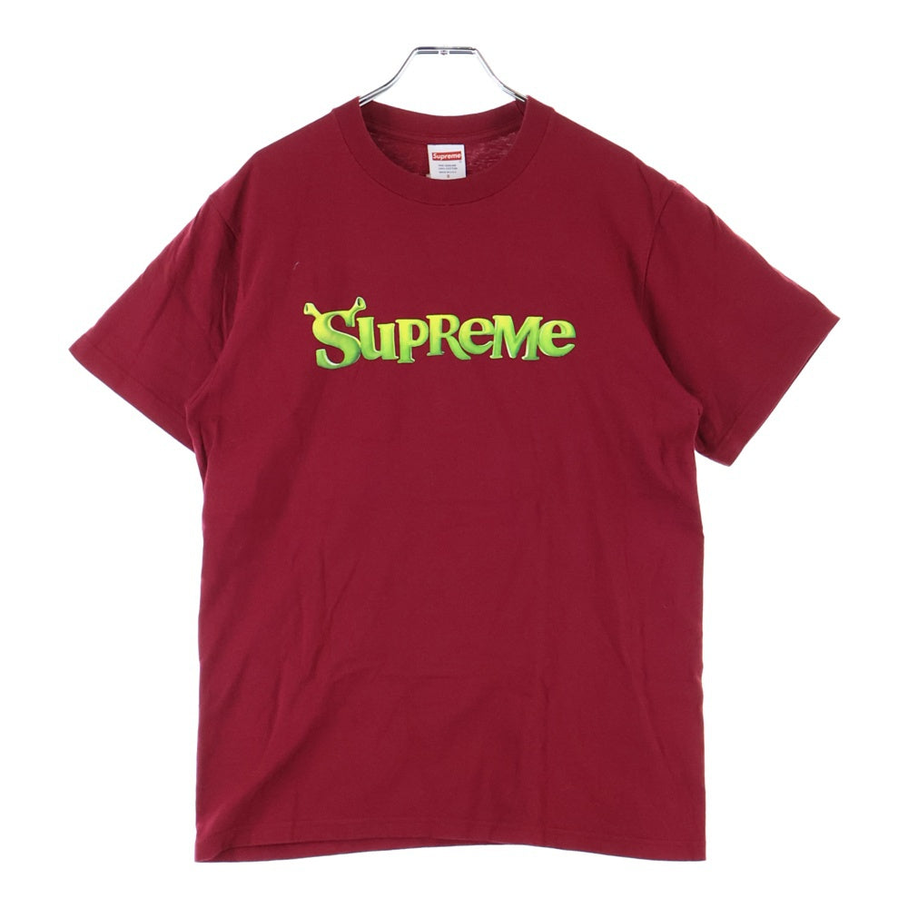 SUPREME(シュプリーム) 21AW Shrek Tee シュレック フロントロゴプリント クルーネック カットソー 半袖Tシャツ レッド