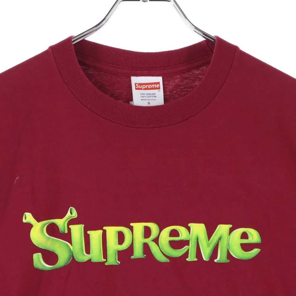 SUPREME(シュプリーム) 21AW Shrek Tee シュレック フロントロゴプリント クルーネック カットソー 半袖Tシャツ レッド