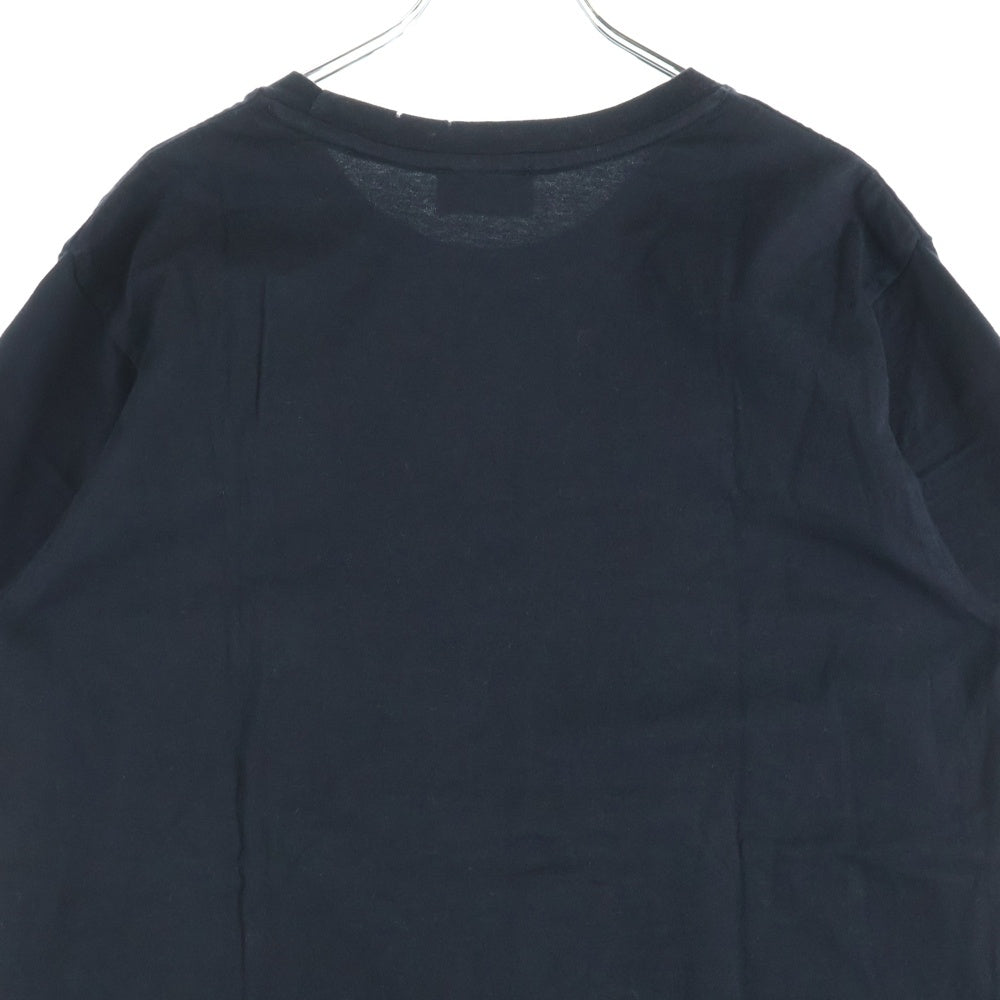 Onitsuka Tiger(オニツカタイガー) ×ANDREA POMPILIO アンドレア・ポンピリオ フロントタイガーデザイン ダメージ加工 クルーネック カットソー 半袖Tシャツ ブラック OKT125