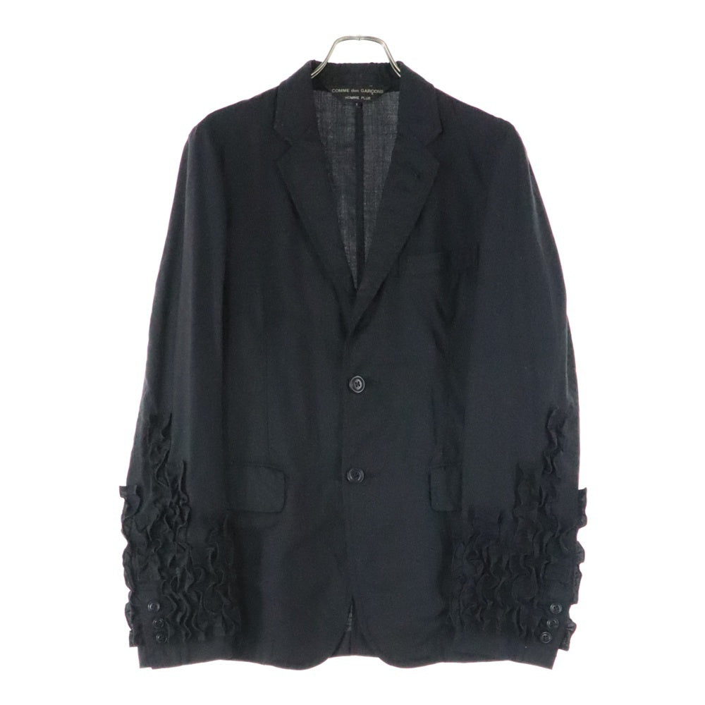 COMME des GARCONS HOMME PLUS(コムデギャルソンオムプリュス) 12SS AD2011 フリル加工 ダブルフラップポケット 2B テーラードジャケット ブラック PI-J111