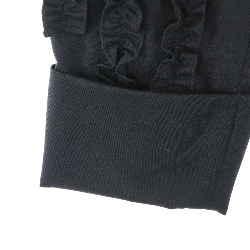 COMME des GARCONS HOMME PLUS(コムデギャルソンオムプリュス) 12SS AD2011 フリル加工 裾折り返しデザイン ジップアップ スラックスパンツ ブラック PI-P063