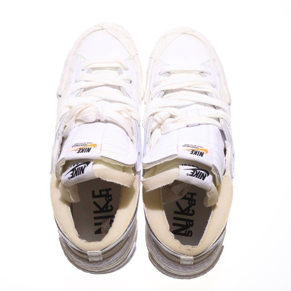 NIKE(ナイキ) ×sacai BLAZER LOW WHITE PATENT LEATHER サカイ ブレーザー ホワイト パテント レザー ローカットスニーカー ホワイト US10/28cm DM6443-100