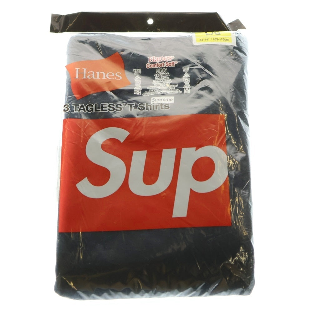 SUPREME(シュプリーム) ×HANES Tagless Tees 3pack ヘインズ タグレス スリーパック 半袖Tシャツ カットソー ブラック