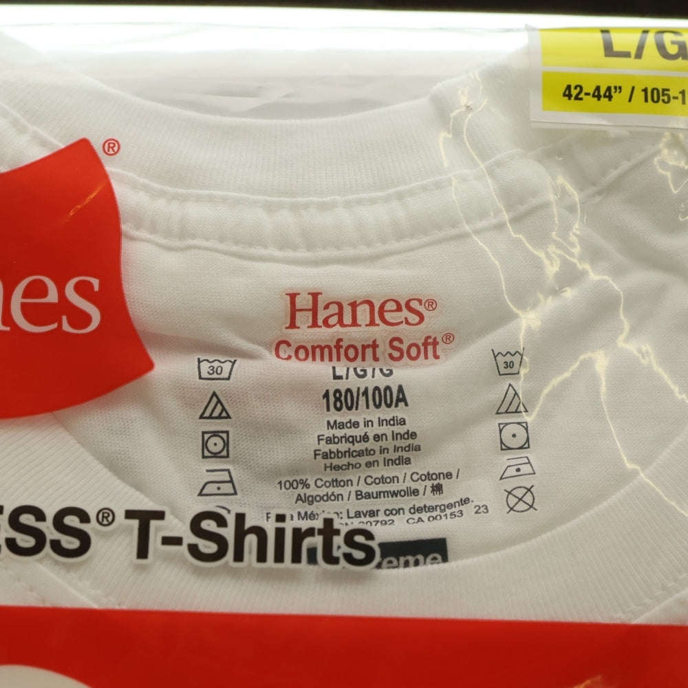SUPREME(シュプリーム) ×HANES Tagless Tees 3pack ヘインズ タグレス スリーパック 半袖Tシャツ カットソー ホワイト