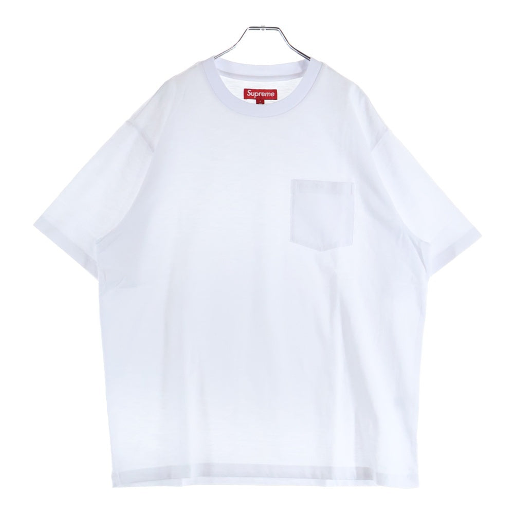 SUPREME(シュプリーム) 24AW S/S Pocket Tee ロゴエンブロイダリー 半袖ポケットTシャツ カットソー ホワイト