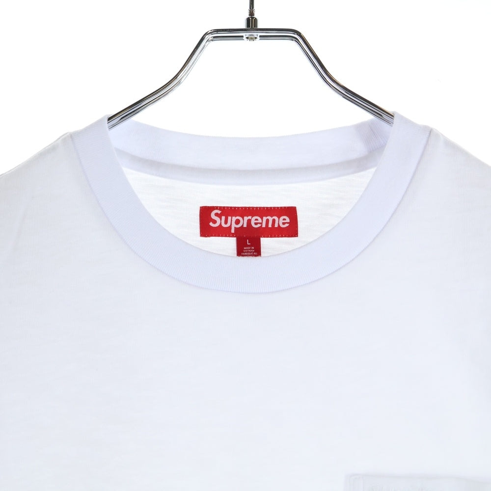 SUPREME(シュプリーム) 24AW S/S Pocket Tee ロゴエンブロイダリー 半袖ポケットTシャツ カットソー ホワイト