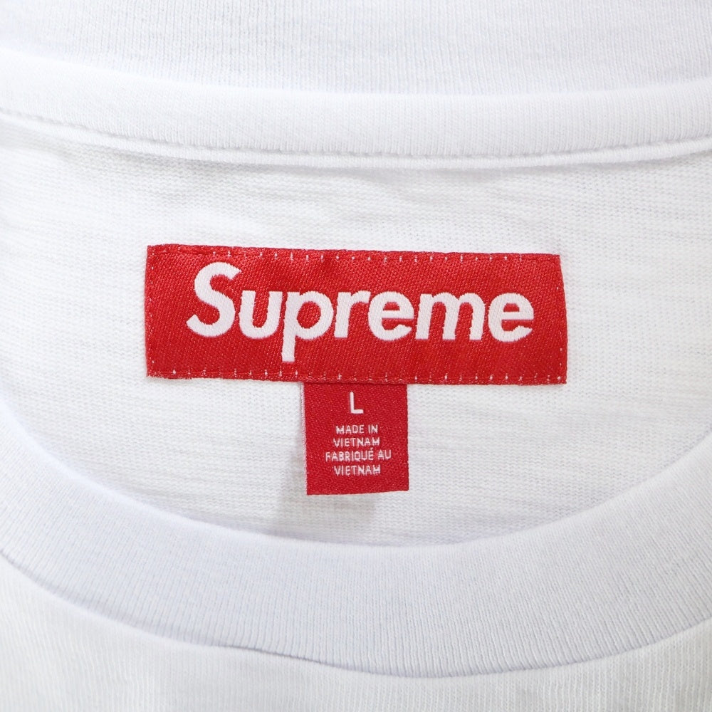 SUPREME(シュプリーム) 24AW S/S Pocket Tee ロゴエンブロイダリー 半袖ポケットTシャツ カットソー ホワイト