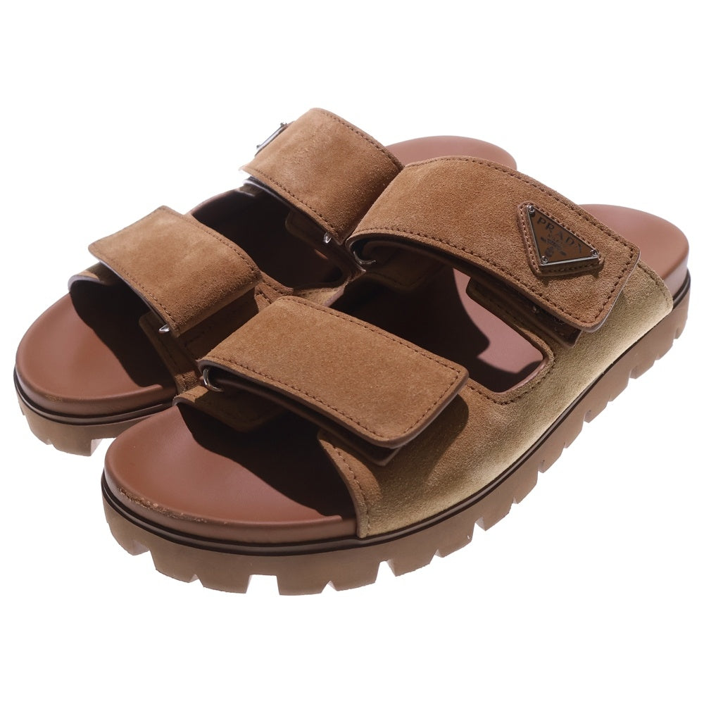 PRADA(プラダ) SUEDE BAND SANDALS トライアングルロゴ スエードバンド サンダル ブラウン 2X3129 F0401