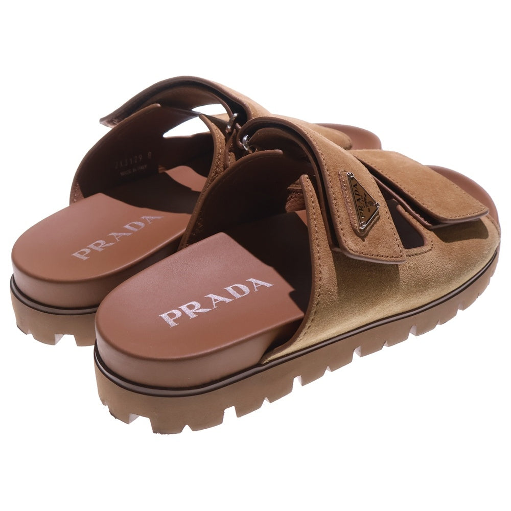 PRADA(プラダ) SUEDE BAND SANDALS トライアングルロゴ スエードバンド サンダル ブラウン 2X3129 F0401