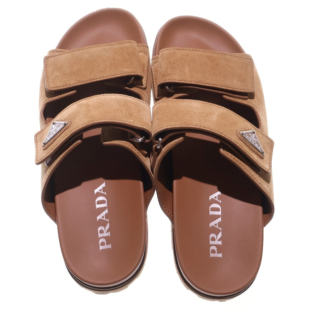 PRADA(プラダ) SUEDE BAND SANDALS トライアングルロゴ スエードバンド サンダル ブラウン 2X3129 F0401