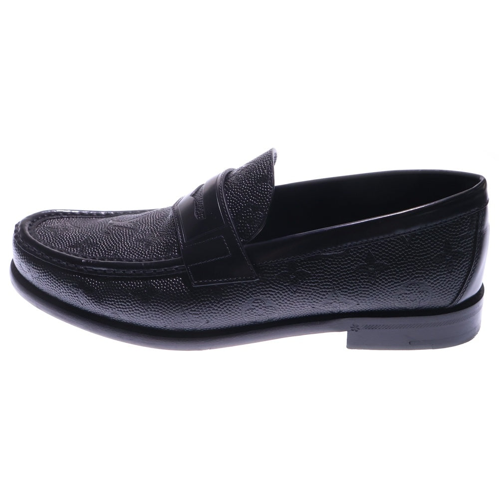 LOUIS VUITTON(ルイヴィトン) ×NBA エヌビーエー LVローファーライン モノグラムコインローファー レザーシューズ ブラック FA0241