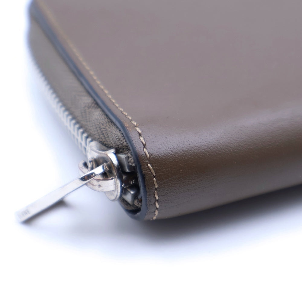 LOEWE(ロエベ) アナグラム ラウンドファスナー ロングウォレット 長財布 ブラウン シルバー金具