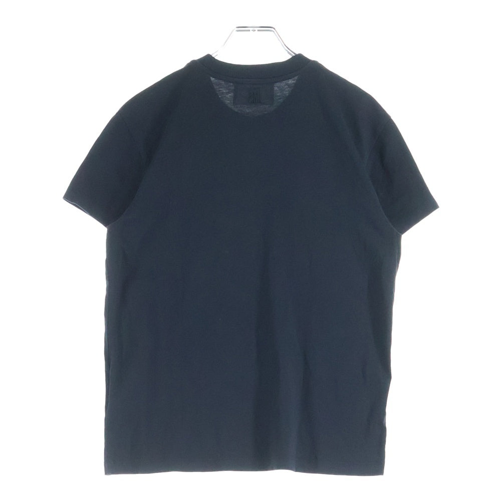 AMI Alexandre Mattiussi(アミアレクサンドルマテュッシ) ハートロゴ刺繍 クルーネック コットン 半袖Tシャツ カットソー ブラック レディース BFUTS001.724