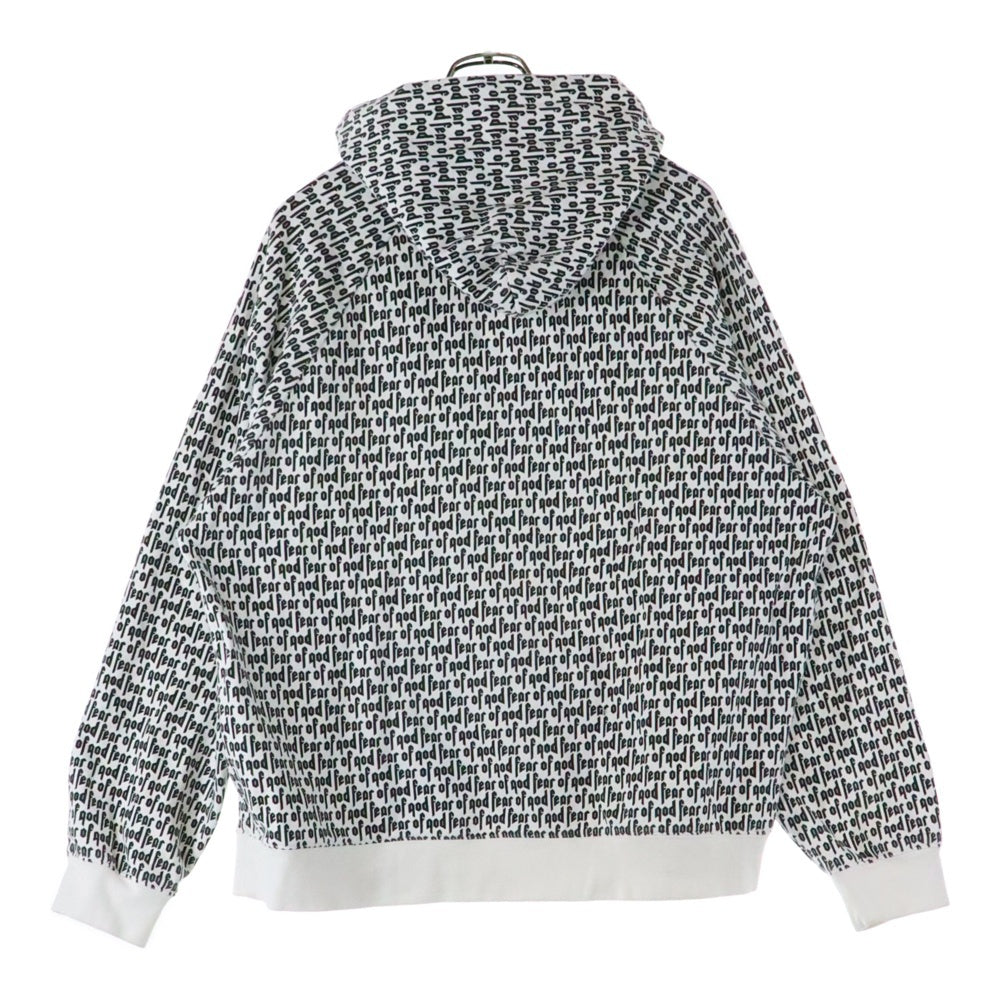 FEAR OF GOD(フィアオブゴッド) ALLOVER LOGO HOODIE COLLECTION TWO オールオーバー スウェット プルオーバーパーカー ホワイト/ブラック