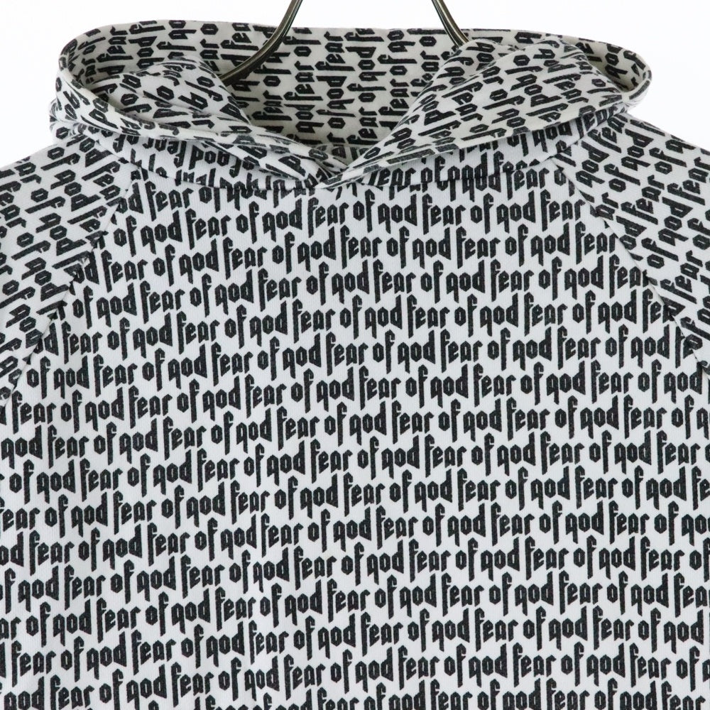 FEAR OF GOD(フィアオブゴッド) ALLOVER LOGO HOODIE COLLECTION TWO オールオーバー スウェット プルオーバーパーカー ホワイト/ブラック