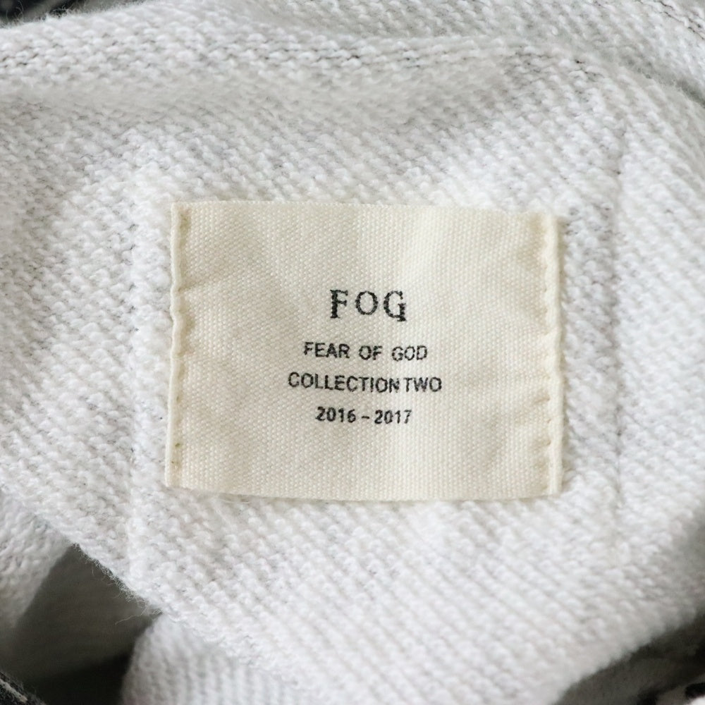 FEAR OF GOD(フィアオブゴッド) ALLOVER LOGO HOODIE COLLECTION TWO オールオーバー スウェット プルオーバーパーカー ホワイト/ブラック