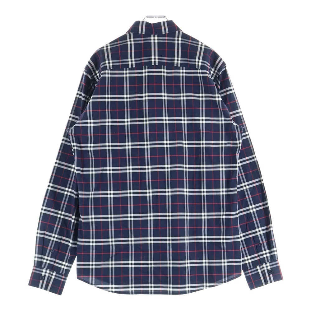 BURBERRY(バーバリー) ノバチェック コットン 長袖シャツ ネイビー 8018640