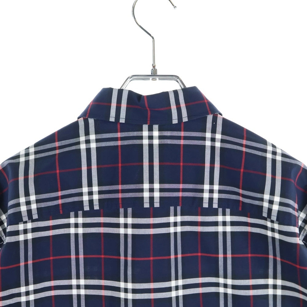 BURBERRY(バーバリー) ノバチェック コットン 長袖シャツ ネイビー 8018640