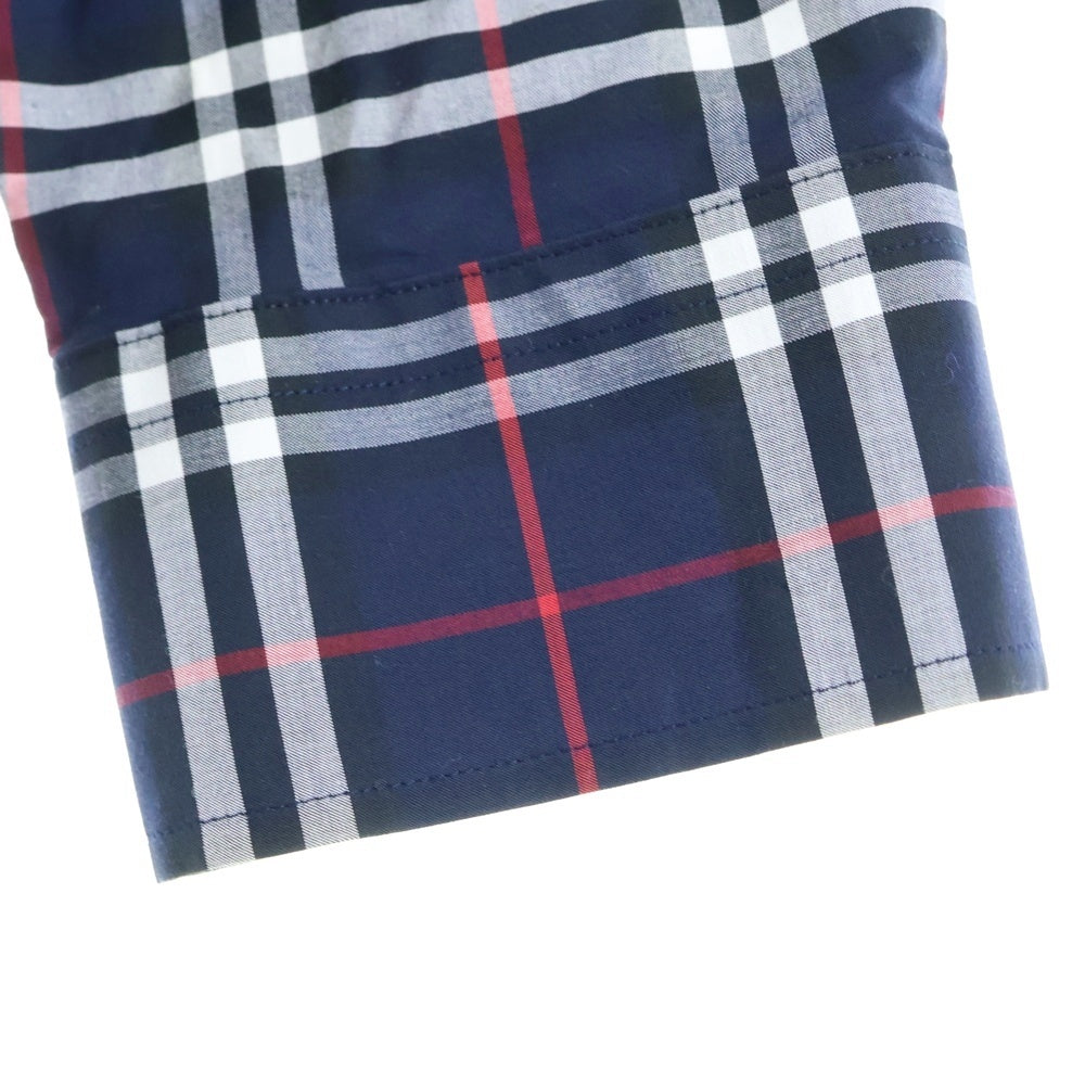 BURBERRY(バーバリー) ノバチェック コットン 長袖シャツ ネイビー 8018640