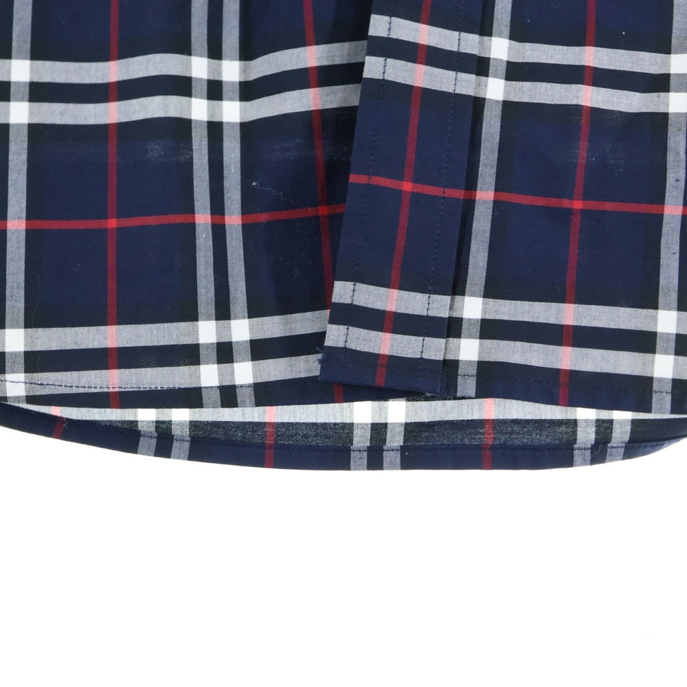BURBERRY(バーバリー) ノバチェック コットン 長袖シャツ ネイビー 8018640