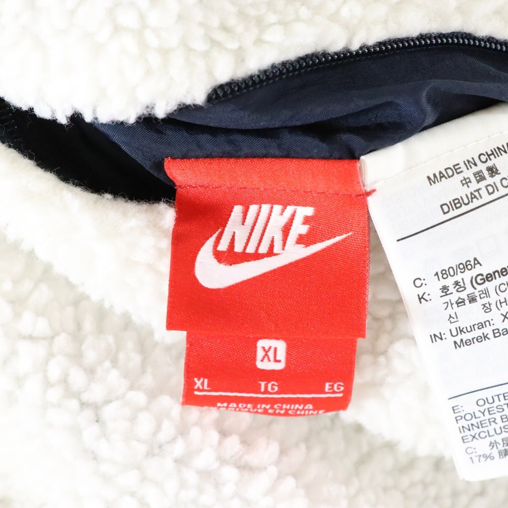 NIKE(ナイキ) BIG SWOOSH REVERSIBLE BOA JACKET ビッグスウォッシュ リバーシブル ボア フリースジャケット ホワイト/ブラック BQ6546-114