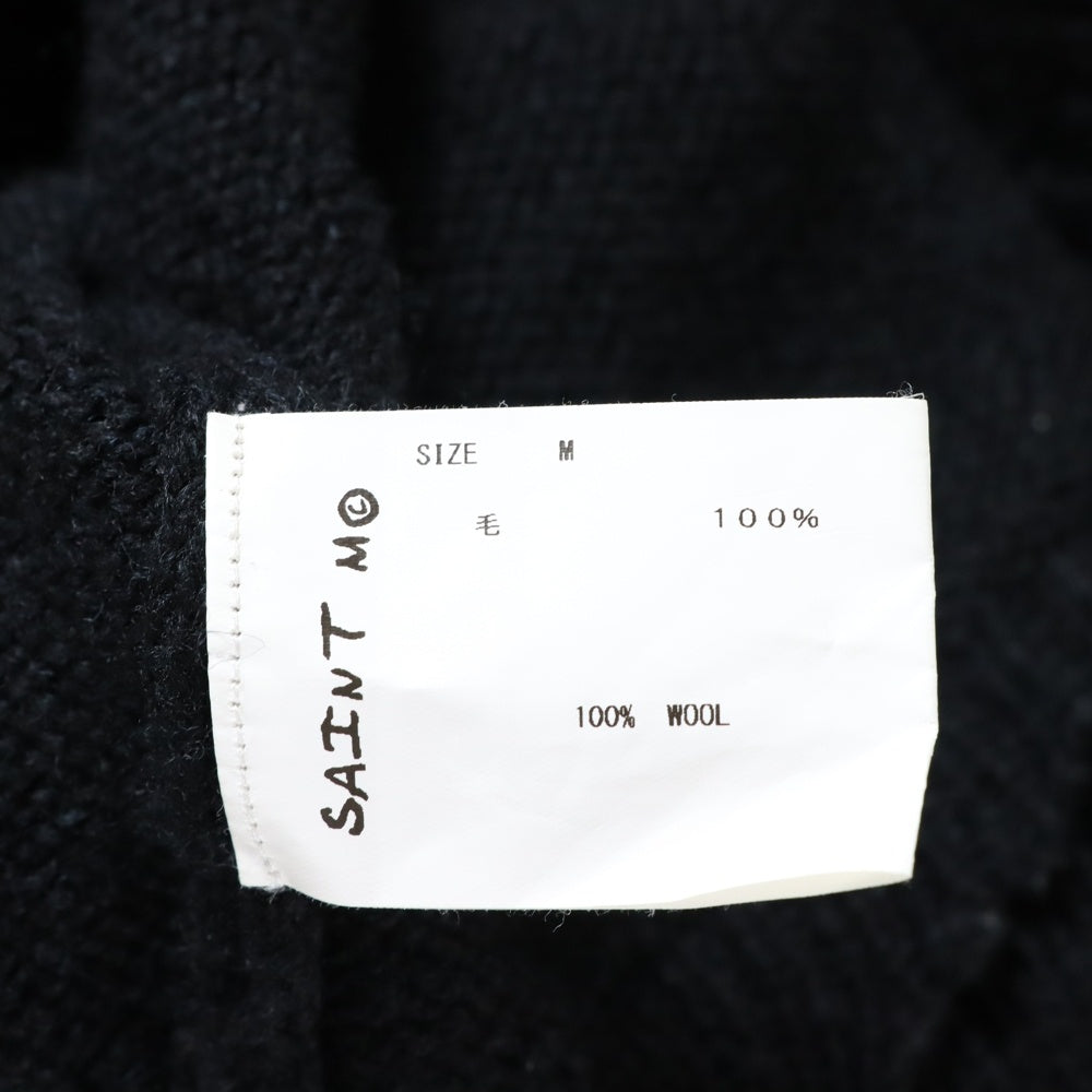 SAINT MICHAEL(セントマイケル) 21AW WOOL SWTER SIN ダメージ加工 ウールニット セーター ブラック SM-A21-0000-039