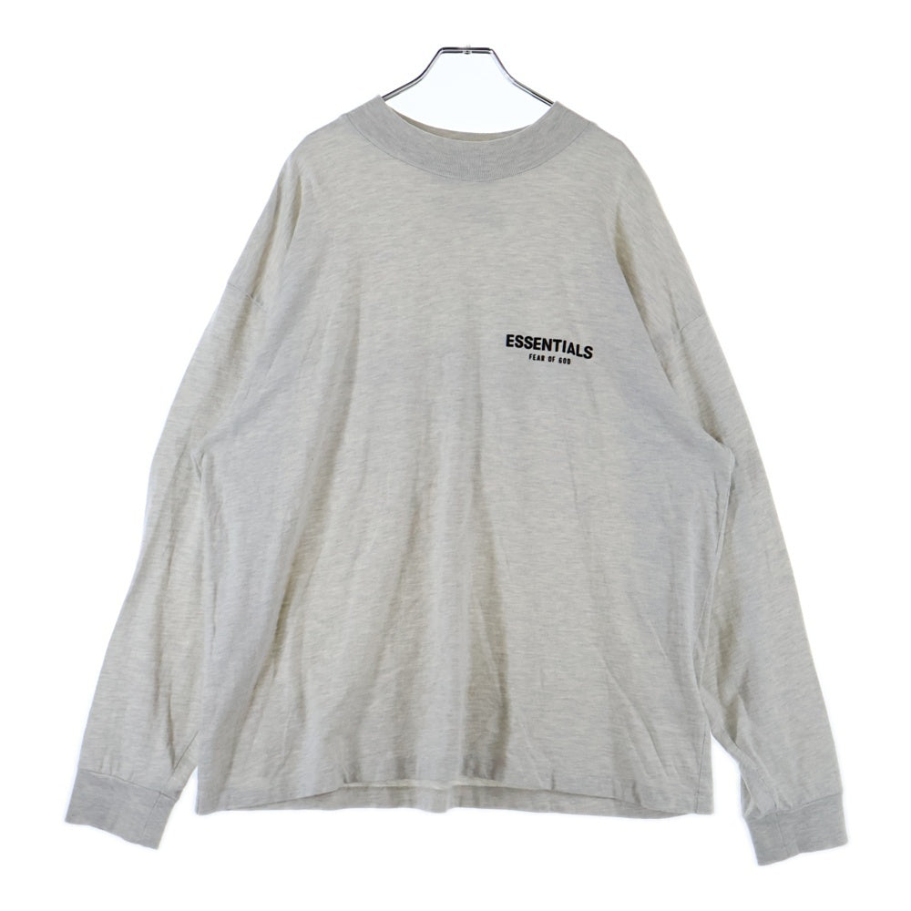 FEAR OF GOD ESSENTIALS(フィアオブゴッド エッセンシャルズ) L/S T-SHIRT フロントラバーロゴ コットン 長袖Tシャツ カットソー ライトグレー