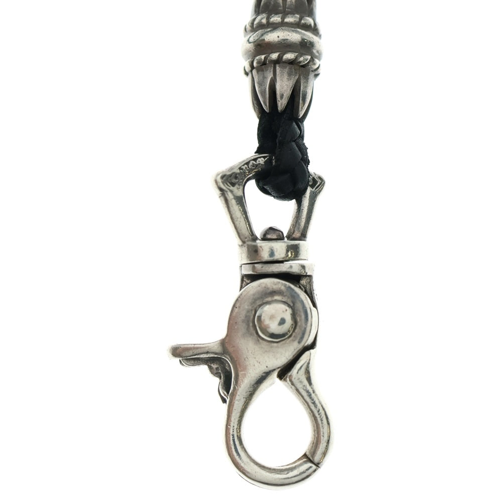 CHROME HEARTS(クロムハーツ) CH PLS LANYARS CHプラス ランヤード クリップホルダー レザーネックレス シルバー/ブラック