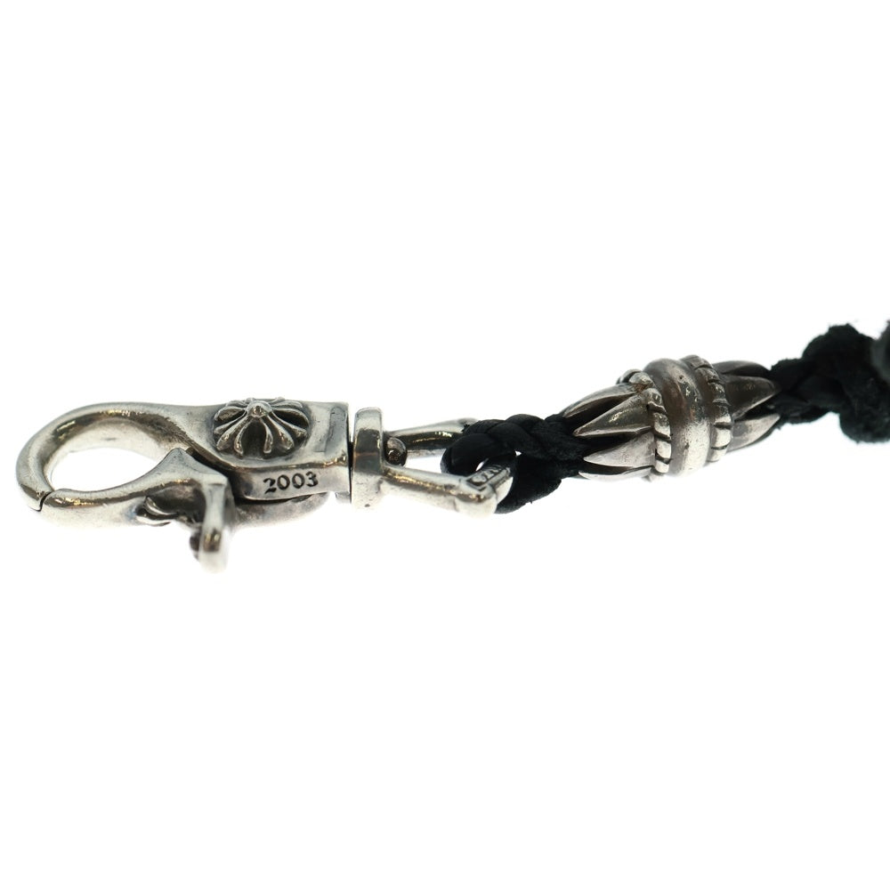 CHROME HEARTS(クロムハーツ) CH PLS LANYARS CHプラス ランヤード クリップホルダー レザーネックレス シルバー/ブラック