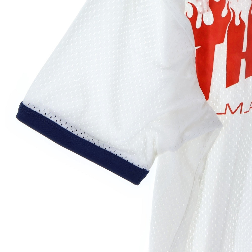 SUPREME(シュプリーム) 15SS ×THRASHER Mesh Crewneck スラッシャー メッシュ クルーネック ロゴプリント 半袖リンガーTシャツ カットソー ホワイト