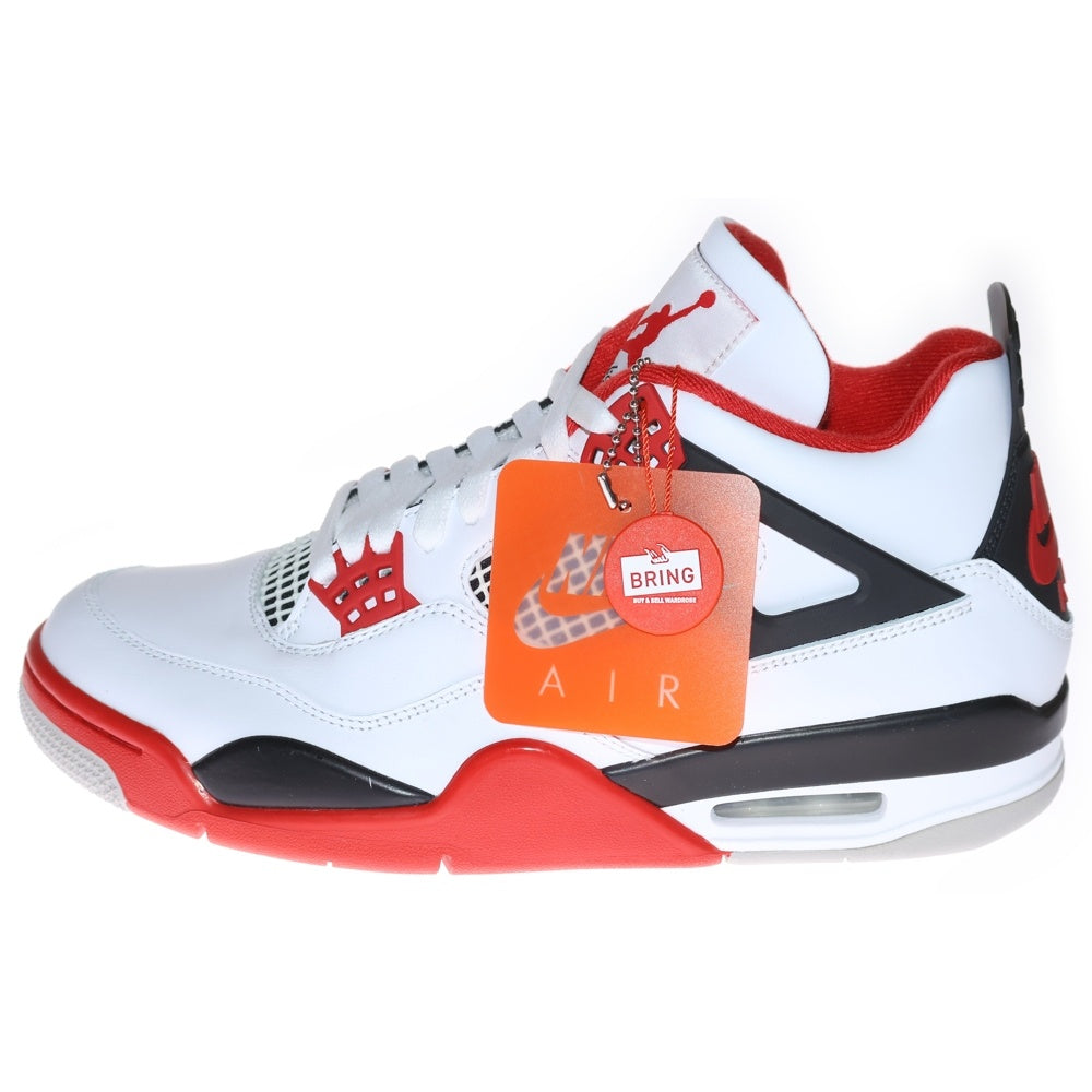 NIKE(ナイキ) AIR JORDAN 4 RETRO FIRE RED エアジョーダン 4 レトロ ファイヤーレッド ハイカットスニーカー ホワイト/レッド US9.5/27.5cm DC7770-160