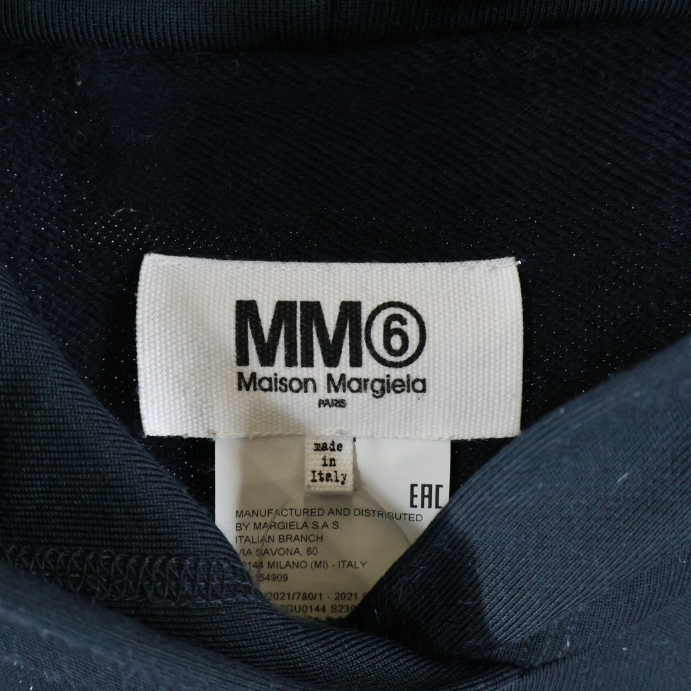 MM6 Maison Margiela(エムエムシックスメゾンマルジェラ) 21AW サイドスリット スウェットプルオーバーパーカー ネイビー レディース S52GU0144