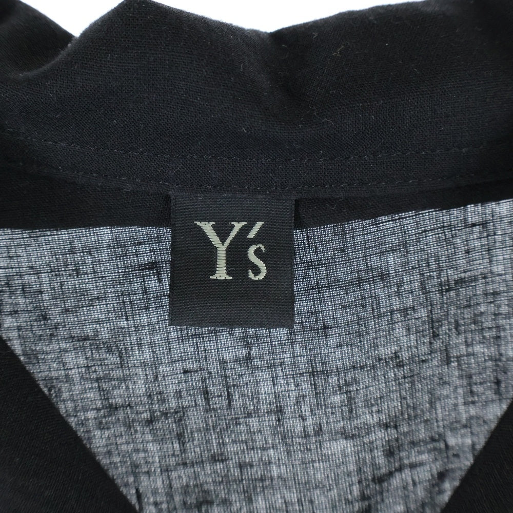 Y's(ワイズ) アシンメトリーデザイン レーヨンリネン ロング 半袖シャツ ブラック レディース YP-B18-202
