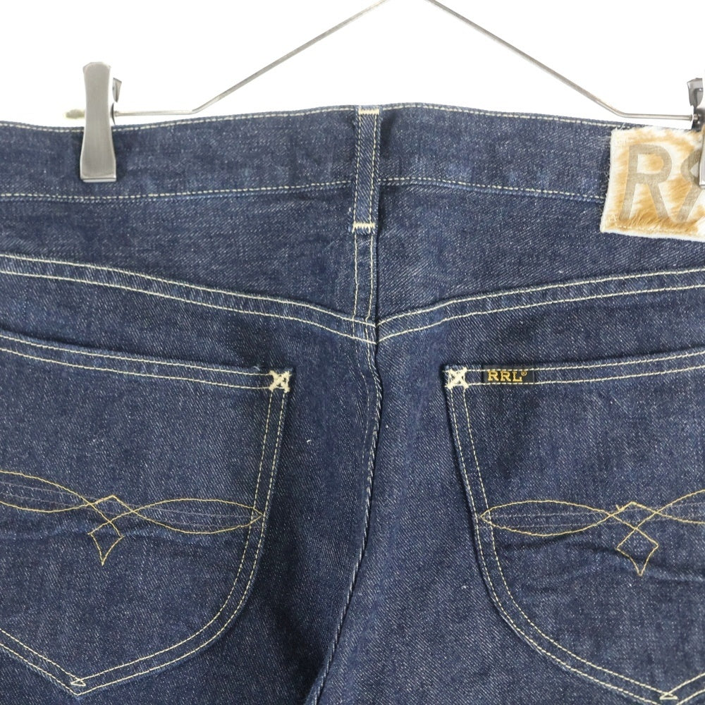 RRL(ダブルアールエル) R174RE55 RANCH SLIM USA製 ハラコパッチ ジップフライ デニム ストレートパンツ インディゴ 782685679001